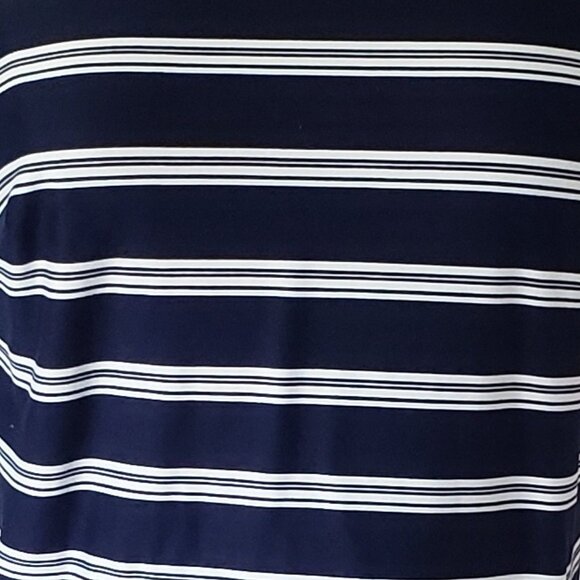 By & By Navy Stripe Dress Womens L Sleeveless Mini Casual Summer Vacation Slip - Picture 3 of 9